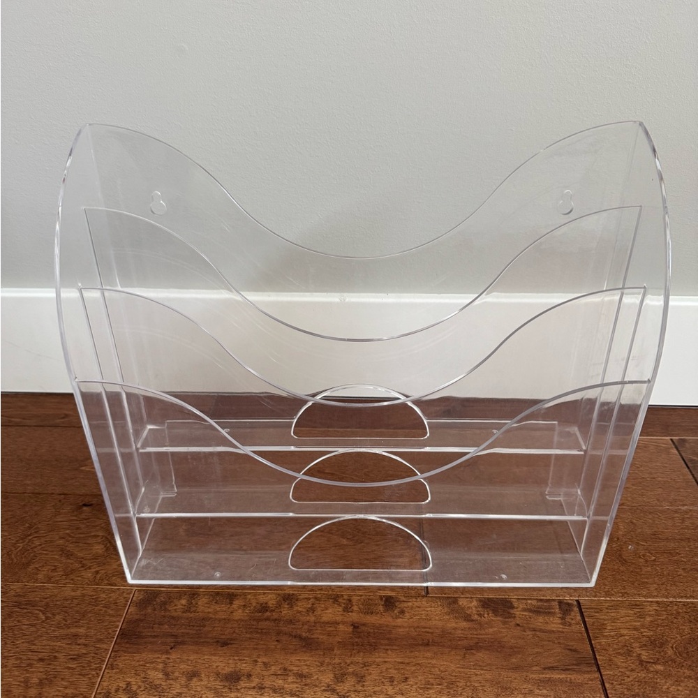 Clear Acrylic 3-Tier Desk Organizer / File Holder – Modern Office Storage